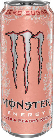 Monster Energy Ultra Peachy Keen, Sugar Free Energy Drink, 16 oz | Pack of 15