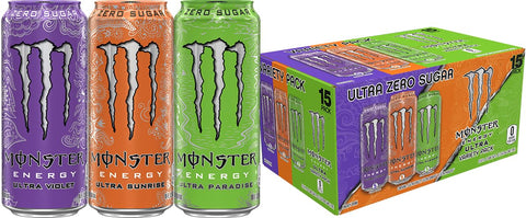 Monster Energy Ultra Variety Pack, POP, Sugar Free Energy Drink, 16 Ounce | Pack of 15