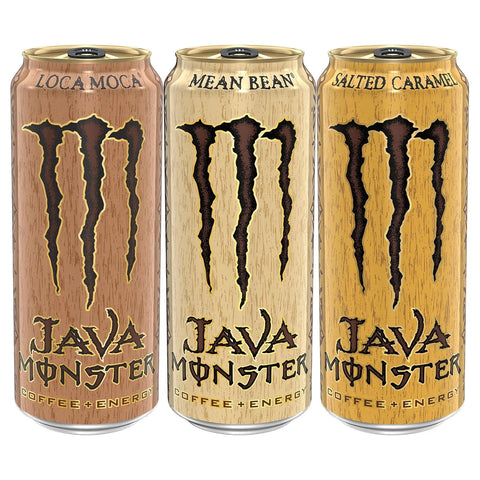 Monster Energy Java Monster Variety Pack - Mean Bean, Loca Moca, Salted Caramel, Coffee + Energy Drink, 15 Oz (12 Pack)