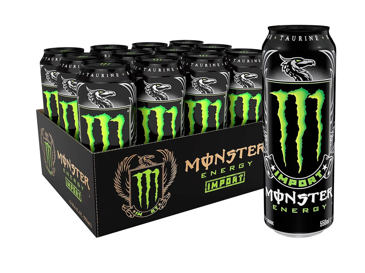 Monster Energy Import, Energy Drink, 18.6 Ounce | Pack of 12