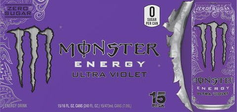 Monster Energy Ultra Violet, Sugar Free Energy Drink, 16 Ounce | Pack of 15