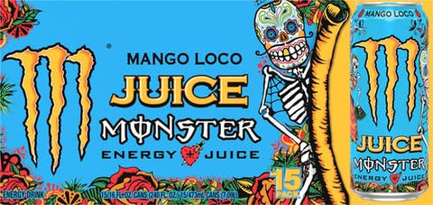Monster Energy Juice Monster Mango Loco, Energy Drink, 16 Ounce | Energy + Juice, Pack of 15