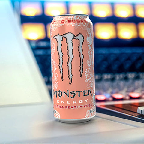 Monster Energy Ultra Peachy Keen, Sugar Free Energy Drink, 16 oz | Pack of 15