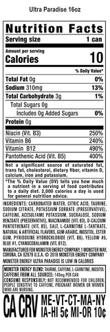 Monster Energy Ultra Paradise, Sugar Free Energy Drink, 16 Ounce | Pack of 15
