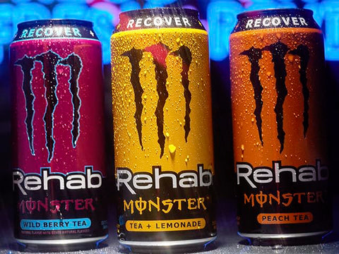 Monster Energy Rehab LPWBT, Variety Pack, Energy Iced Tea, 15.5 Ounce | Pack of 15