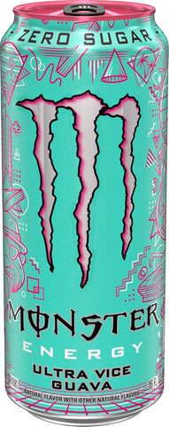 Monster Energy Ultra Vice Guava, Sugar Free Energy Drink, 16 Ounce (Pack of 15) | Pack of 15