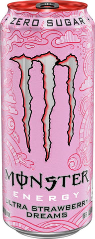 Monster Energy Ultra Strawberry Dreams, Sugar Free Energy Drink, 16 Ounce | Pack of 15