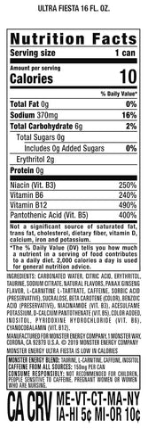 Monster Energy Ultra Fiesta Mango, Sugar Free Energy Drink, 16 Ounce | Pack of 15