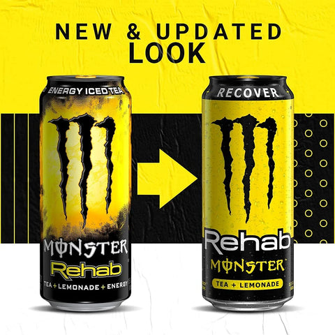 Monster Rehab Energy Drink, Tea Plus Lemonade, (Pack of 12)