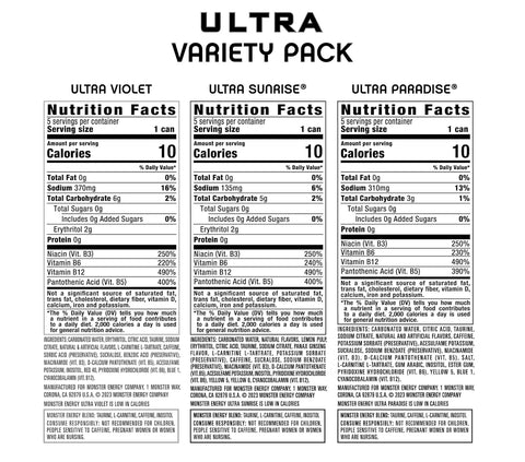 Monster Energy Ultra Variety Pack, POP, Sugar Free Energy Drink, 16 Ounce | Pack of 15