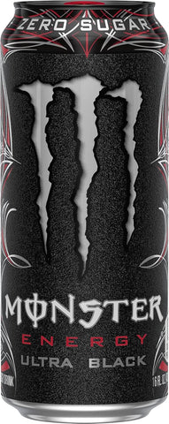 Monster Energy Ultra Black, Sugar Free Energy Drink, 16 Ounce | Pack of 15
