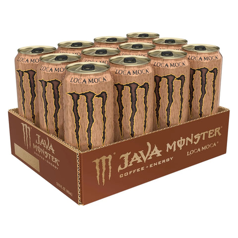 Java Monster Loca Moca, Coffee + Energy Drink, 15 Ounce | Pack of 12