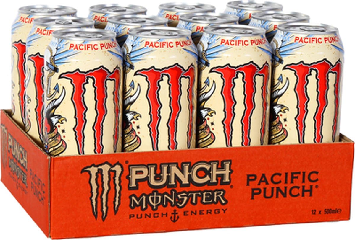 Juice Monster Pacific Punch Energy Drink, 16 Ounce | Energy + Juice, Pack of 24
