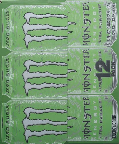 Monster Energy Ultra Paradise, Sugar Free Energy Drink, 16 Ounce (Pack of 12)